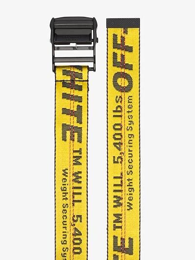 off white caution tape belt